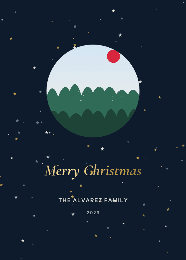 Midnight Foil Christmas card design