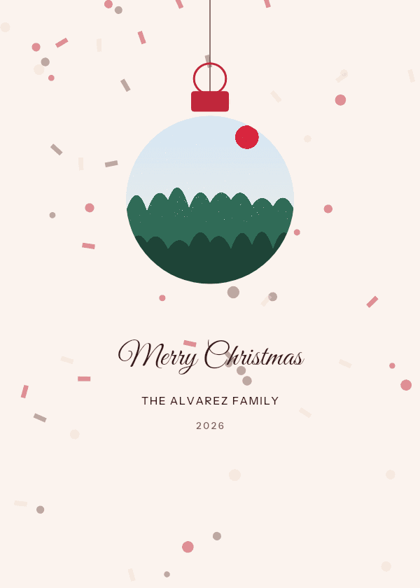 Ornament Christmas card design