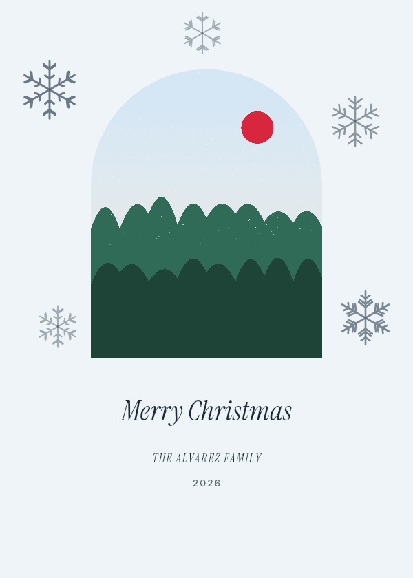 Snowfall Arch Christmas card design
