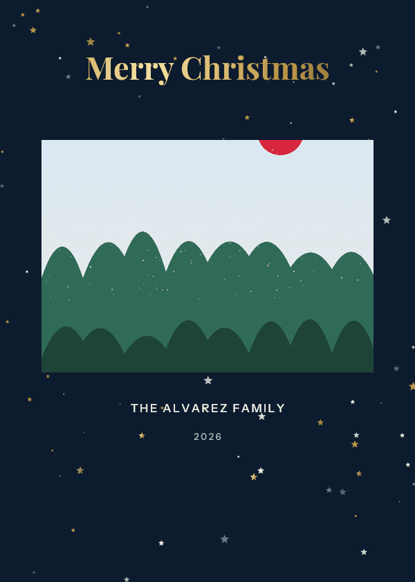 Starry Night Christmas card design